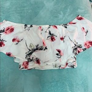 Floral Off the Shoulder Crop Top